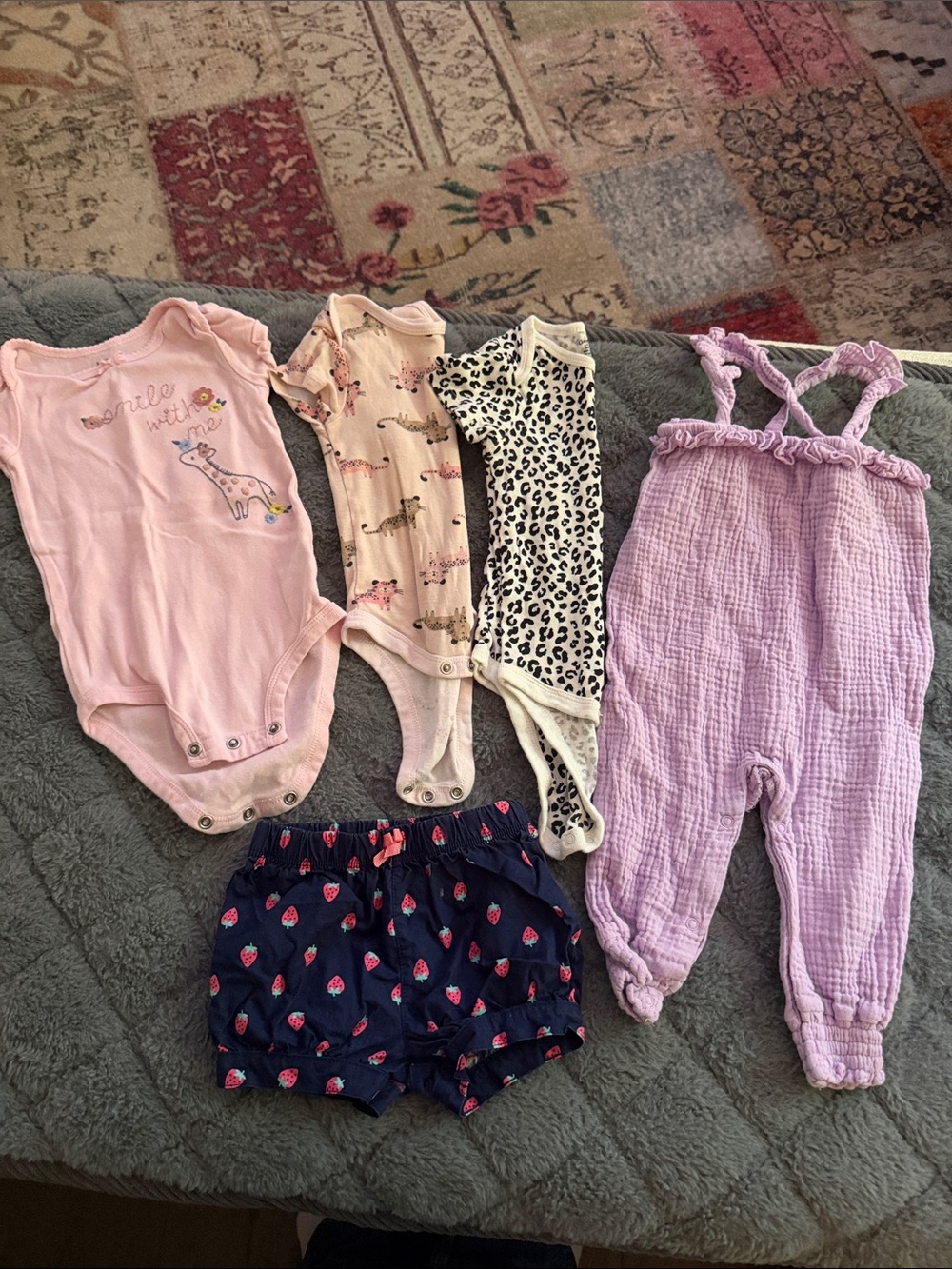 Baby Girls Pink Giraffe Ruffle One-Piece Bodysuit